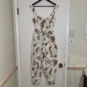 1980’s Karen Alexander floral angel vintage crop romper jumpsuit vintage size 8